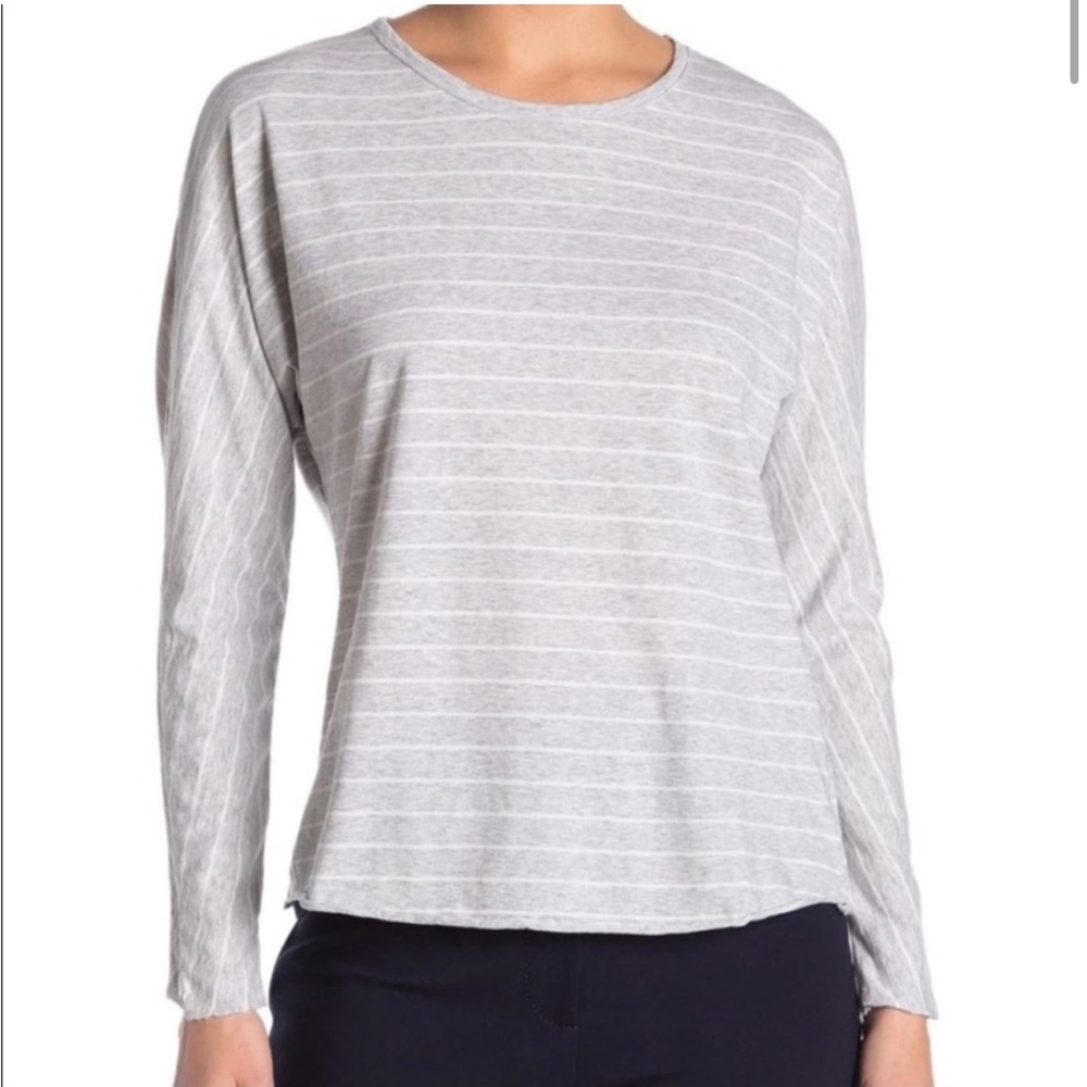 Frank & Eileen Light Gray Striped Long Sleeve Tee